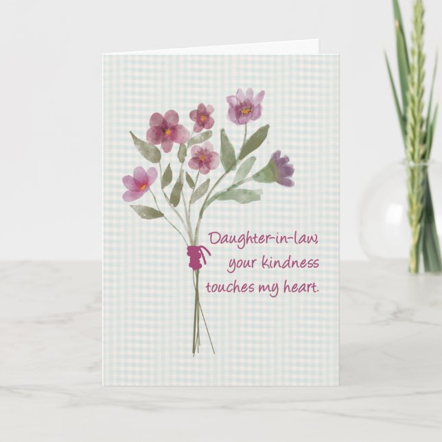 Tochter im Gesetz Bouquet Blume Danke Karte (Vorderseite)