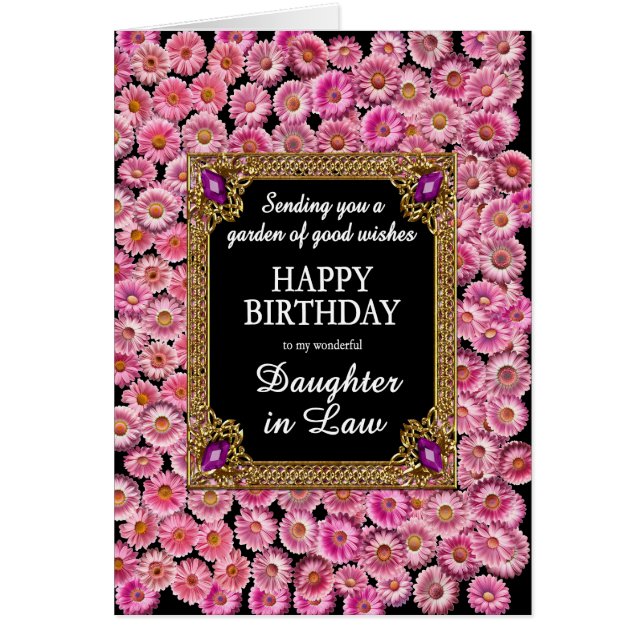 Tochter im Gesetz Geburtstag Pink Daisies (Vorne)