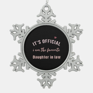 Tochter im Jura Geburtstag Weihnachten von Mama Schneeflocken Zinn-Ornament