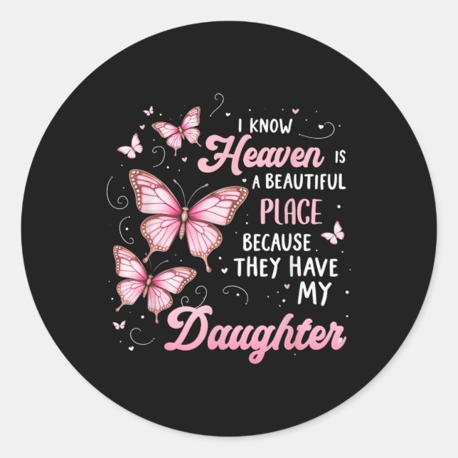 Tochter ist mein Schutzengel im Paradies D Runder Aufkleber (Vorderseite)