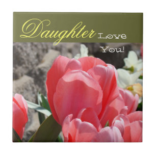 Tochter Liebt Dich Geschenke Rosa Tulpen Fliesen K