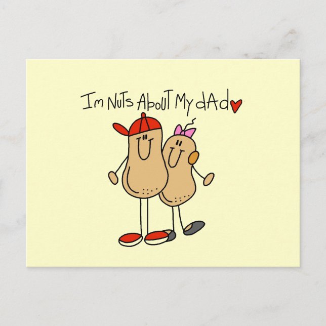 Tochter - Nüsse über meine Vater T - Shirt und Ges Postkarte (Vorderseite)