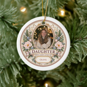Tochter Personalisiertes Foto in Liebe Erinnerung Keramik Ornament