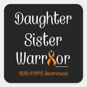 Tochter Schwester Warrior...RSD/CRPS Quadratischer Aufkleber