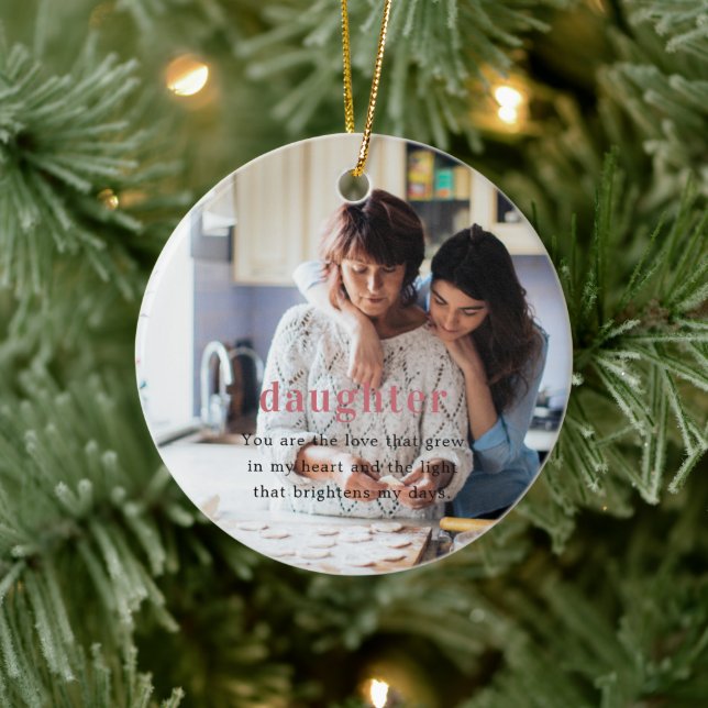 Tochter | Sentimental Foto Keepake Weihnachten Keramik Ornament (Baum)