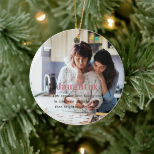 Tochter Sentimentale Foto-Erinnerung Weihnachten Keramik Ornament