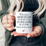 Tochter Tasse<br><div class="desc">Dieses sentimentale Design ist perfekt für Familienmitglieder,  den Ehegatten eines Stiefsohns oder eine potenzielle Schwiegertochter,  um Dankbarkeit für die Liebe eines geliebten Mannes für seinen Sohn auszudrücken. Es dient als Erinnerung ihrer wichtigen Rolle in der Familie und ist für verschiedene Anlässe geeignet.</div>
