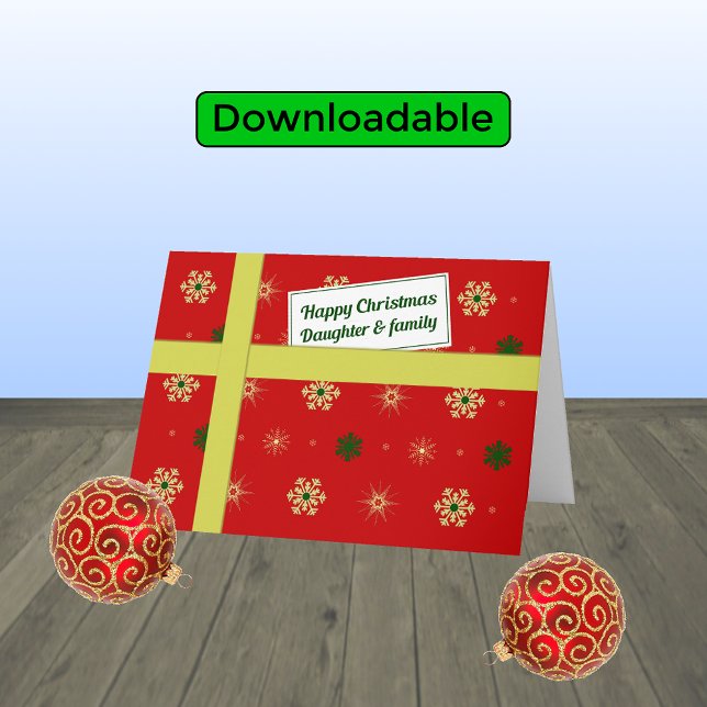 Tochter- und Familienjunges Weihnachtspaket Feiertagskarte (Von Creator hochgeladen)