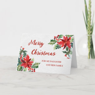 Tochter und ihre Familie frohe Weihnachtskarte Feiertagskarte