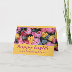 Tochter und Partner Happy Ostertulpen Feiertagskarte