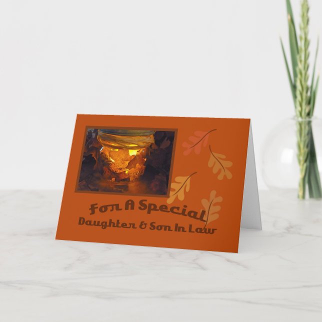 Tochter-und Schwiegersohn-Erntedank-Karte Feiertagskarte (Vorderseite)