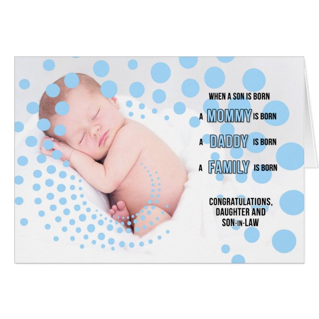 Tochter und Sohn im Gesetz Babyjunge Herzlichen Gl (Vorderseite (Horizontal))