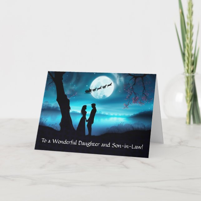 Tochter und Sohn im Gesetz Weihnachtsfeiertag Karte (Vorderseite)