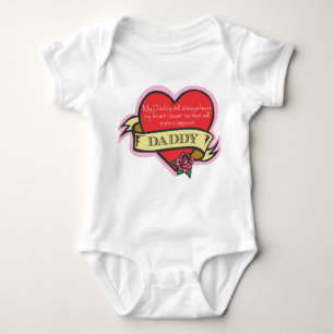 Tochter-und Vati-Tätowierungs-Herz-Shirt Baby Strampler