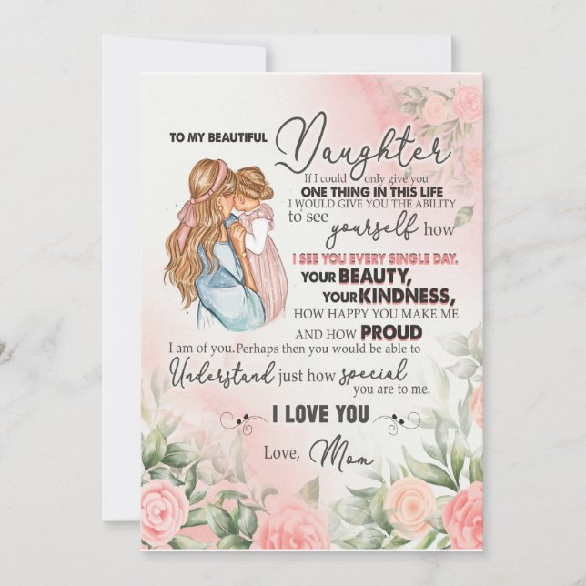 Tochtergeschenk | Brief an meine Tochter aus der M Einladung (Vorderseite)