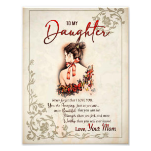 Tochtergeschenk  Brief an meine Tochter aus der Ma Fotodruck