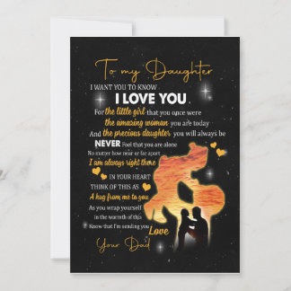 Tochtergeschenk |Brief an meine Tochter Liebe aus  Einladung