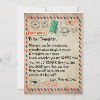 Tochtergeschenk | Für unsere Tochter Liebe vom Vat Einladung