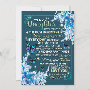 Tochtergeschenke   Brief an meine Tochter aus dem  Feiertagskarte