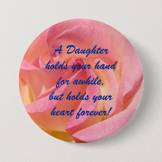 Tochtergriff Ihr Handherz knöpft für immer Rose Button (Vorderseite)