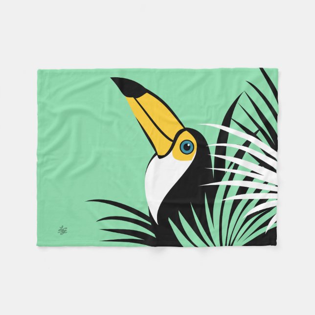 Toco Toucan Bird Fleecedecke (Vorderseite (Horizontal))
