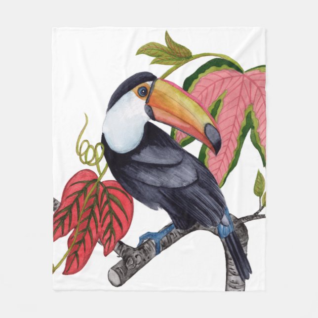 Toco Toucan Fleecedecke (Vorderseite)