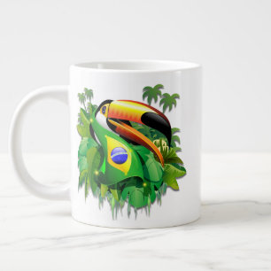 Toco Toucan mit brasilianischer Flagge Jumbo-Tasse