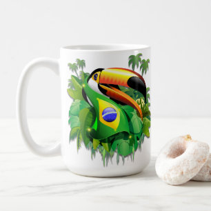 Toco Toucan mit brasilianischer Flagge Kaffeetasse