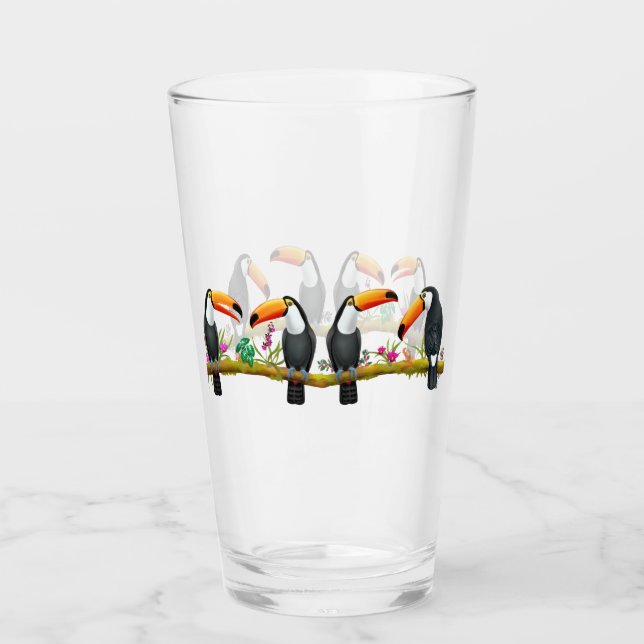 Toco Toucan tropisches Vogel-Trommel-Glas Glas (Vorderseite)