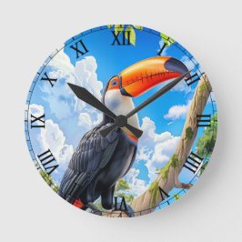 Toco-Tukan Runde Wanduhr