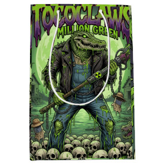 TOCOCLAWS Million Green Alligator-Geschenktasche – Mittlere Geschenktüte