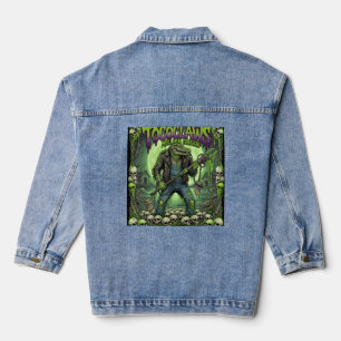 TOCOCLAWS Million Green Alligator Grafik Jeansjacke