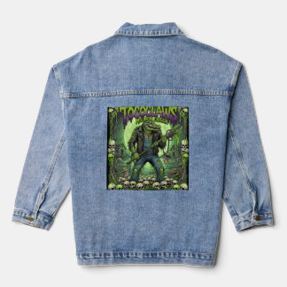 TOCOCLAWS Million Green Alligator Graphic Jeansjacke