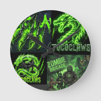 TOCOCLAWS Neon Grün Electric Dragon - Million Gre Runde Wanduhr