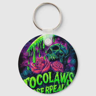 TOCOCLAWS Sensenmann-Totenkopf-Schleim-Rose-Horror Schlüsselanhänger
