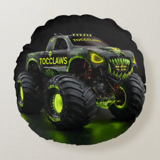 TOCOCLAWS Sumpfbestie: Toxische Schädel-Monstertru Rundes Kissen