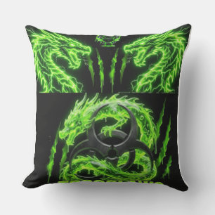 TOCOCLAWS Zwilling Neon Grün Lightning Dragons Kissen