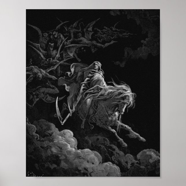 Tod auf einem blassen Pferd durch Gustave Dore Poster (Vorne)