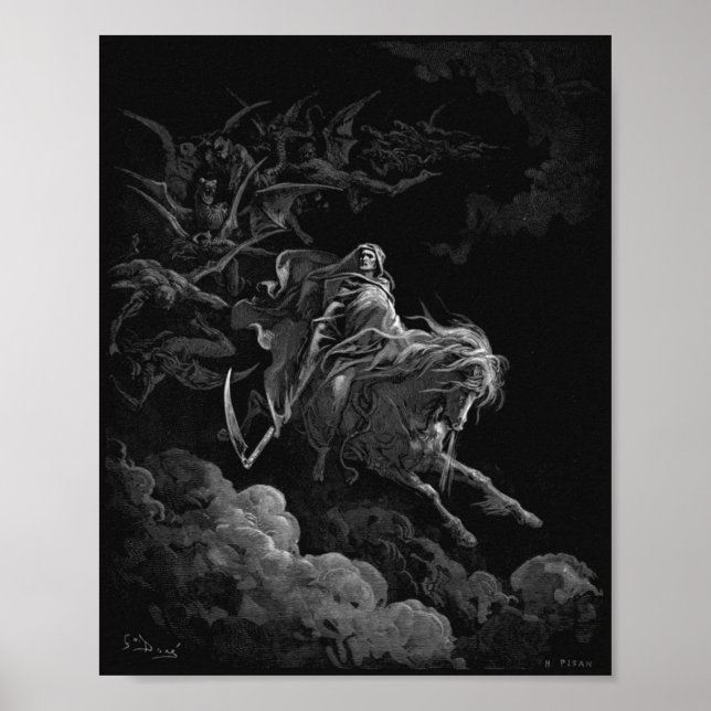 Tod auf einem blassen Pferd durch Gustave Dore Poster (Vorne)