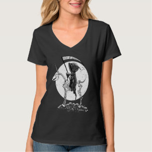 Tod auf einem Einhornskelett bei Vollmond I Fantas T-Shirt