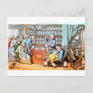 Tod bei der Apotheke-Postkarte Postkarte