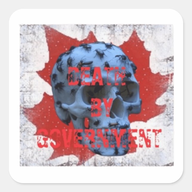 TOD DER REGIERUNG QUADRATISCHER AUFKLEBER (Vorderseite)