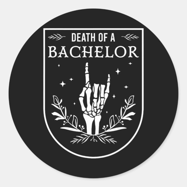Tod des Bachelor Groom Trauzeuge Gothic Halloween Runder Aufkleber (Vorderseite)