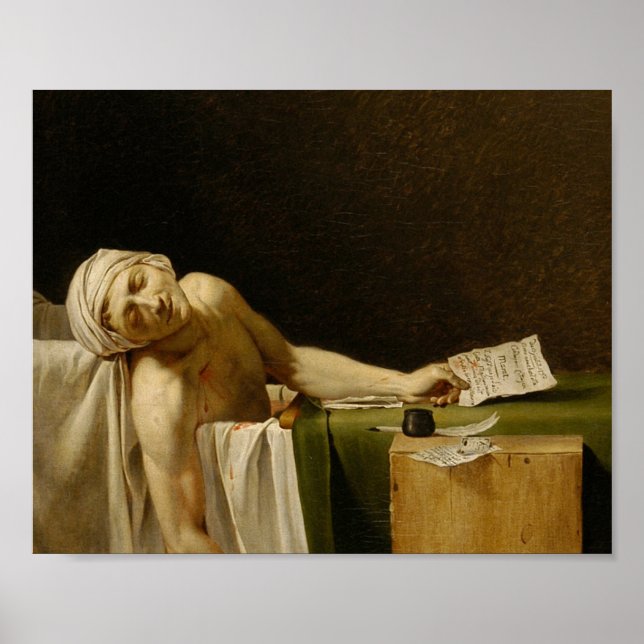 Tod des Marats von Jacques-Louis David Poster (Vorne)