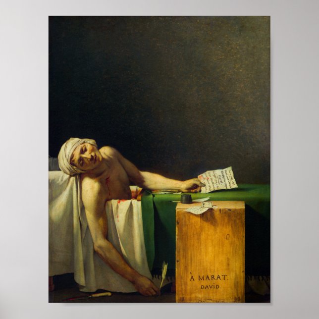 Tod des Marats von Jacques-Louis David Poster (Vorne)