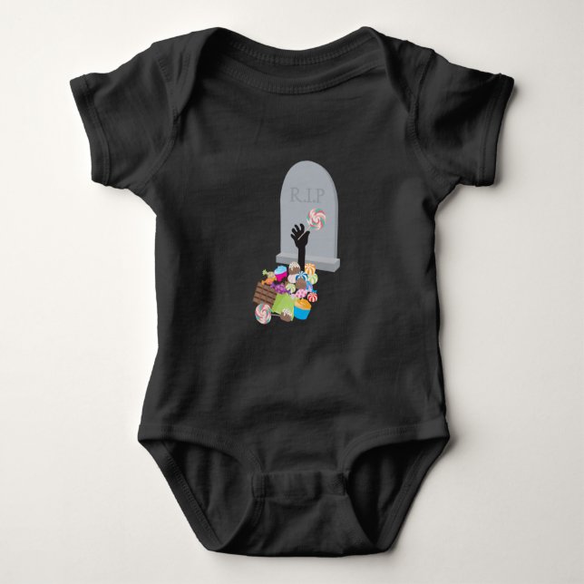 Tod durch Candy Halloween Design Baby Strampler (Vorderseite)