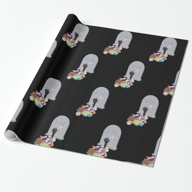 Tod durch Candy Halloween Design Geschenkpapier (Ungerollt)