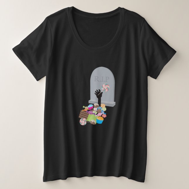 Tod durch Candy Halloween Design Große Größe T-Shirt (Design vorne)