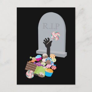 Tod durch Candy Halloween Design Postkarte