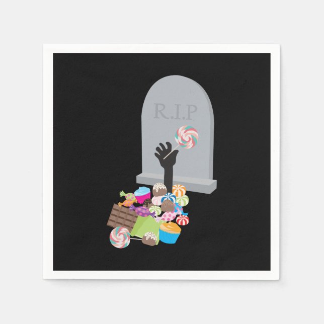 Tod durch Candy Halloween Design Serviette (Vorderseite)